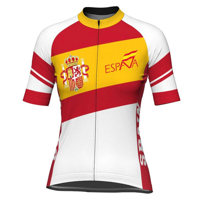 Customized Spain Women's Cycling Jersey Short Sleeve