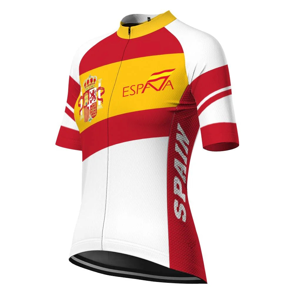 Customized Spain Women's Cycling Jersey Short Sleeve