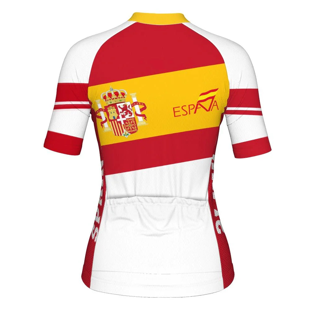 Customized Spain Women's Cycling Jersey Short Sleeve