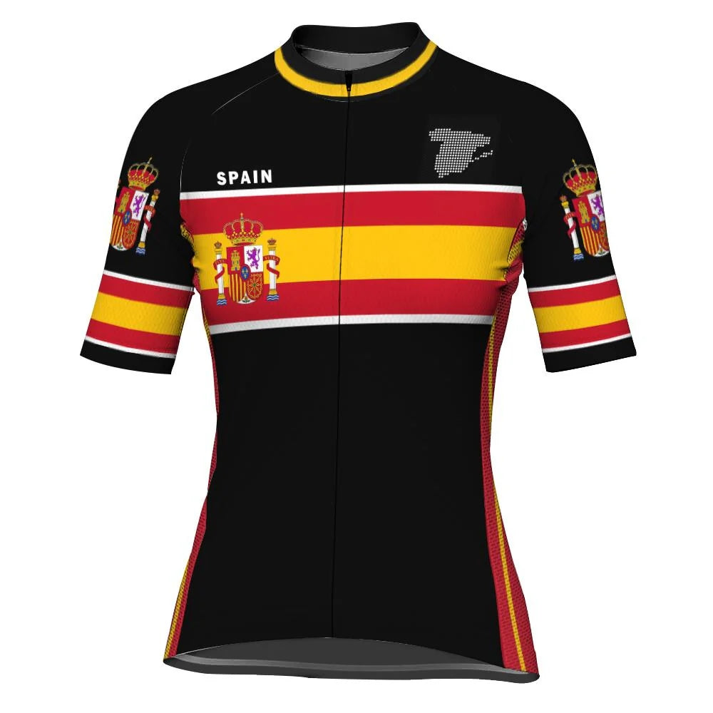 Customized Spain Women's Cycling Jersey Short Sleeve