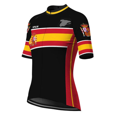 Customized Spain Women's Cycling Jersey Short Sleeve