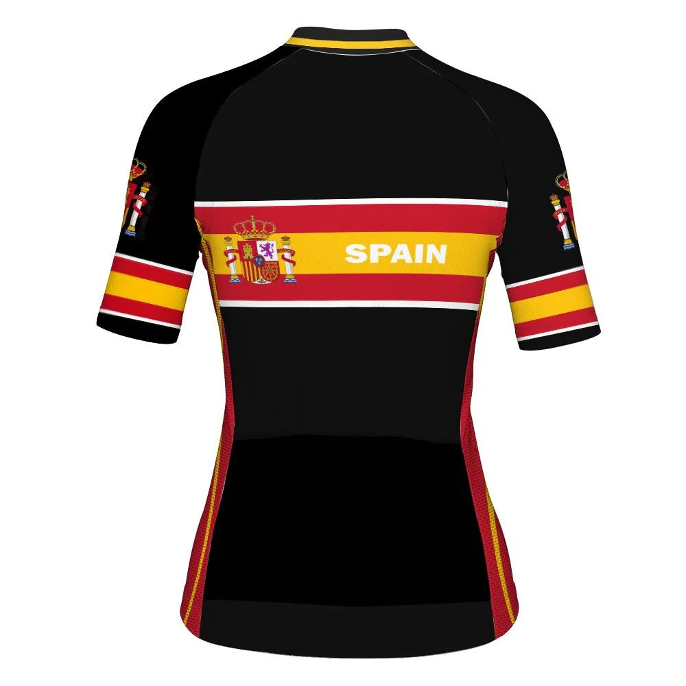 Customized Spain Women's Cycling Jersey Short Sleeve