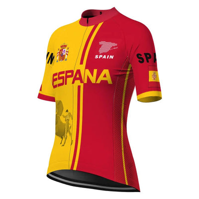 Customized Spain Women's Cycling Jersey Short Sleeve