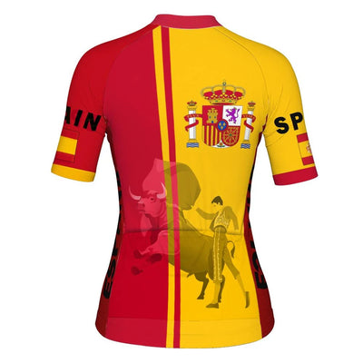 Customized Spain Women's Cycling Jersey Short Sleeve