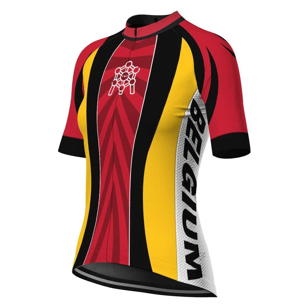 Customized Belgium Women's Cycling Jersey Short Sleeve