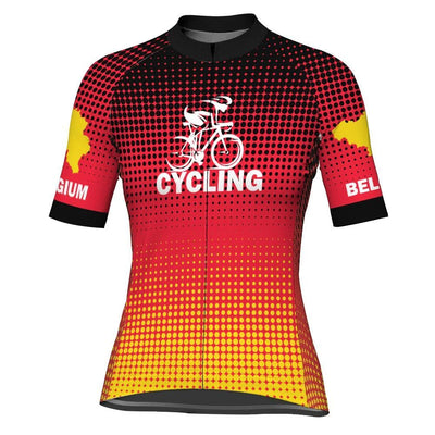 Customized Belgium Women's Cycling Jersey Short Sleeve