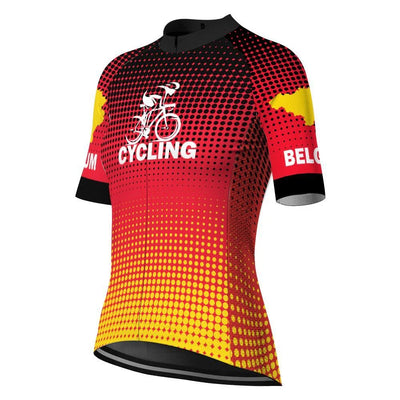 Customized Belgium Women's Cycling Jersey Short Sleeve