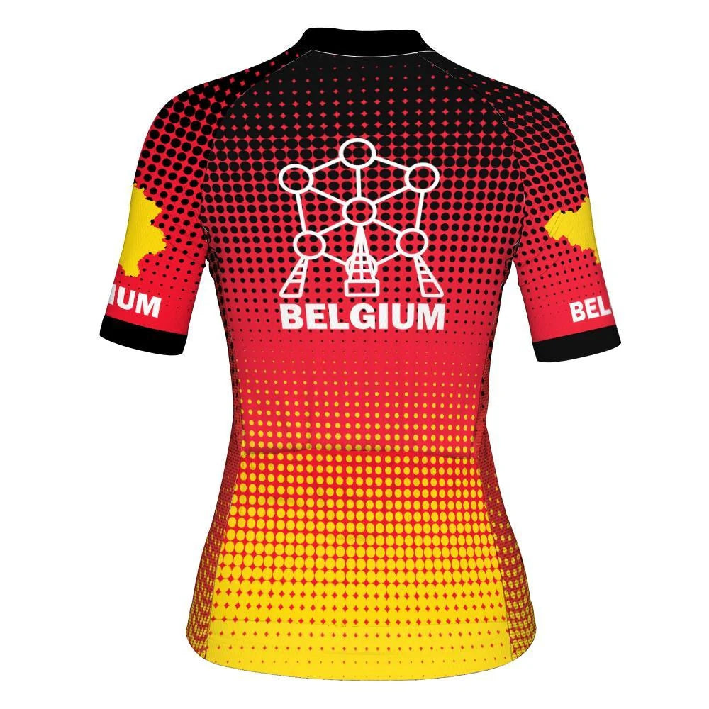 Customized Belgium Women's Cycling Jersey Short Sleeve