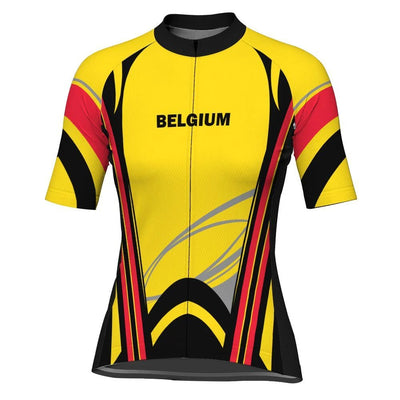 Customized Belgium Women's Cycling Jersey Short Sleeve
