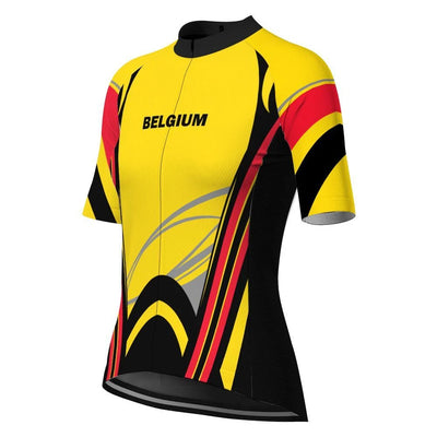 Customized Belgium Women's Cycling Jersey Short Sleeve