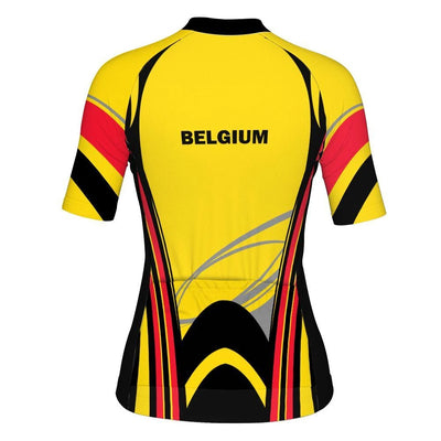 Customized Belgium Women's Cycling Jersey Short Sleeve