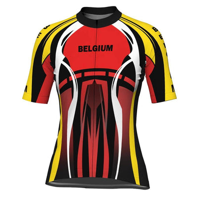 Customized Belgium Women's Cycling Jersey Short Sleeve