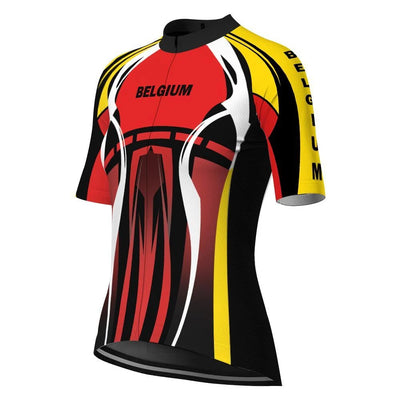 Customized Belgium Women's Cycling Jersey Short Sleeve
