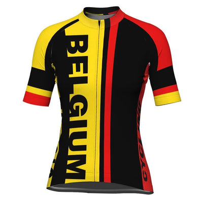 Customized Belgium Women's Cycling Jersey Short Sleeve