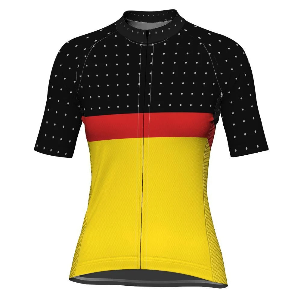 Customized Belgium Women's Cycling Jersey Short Sleeve