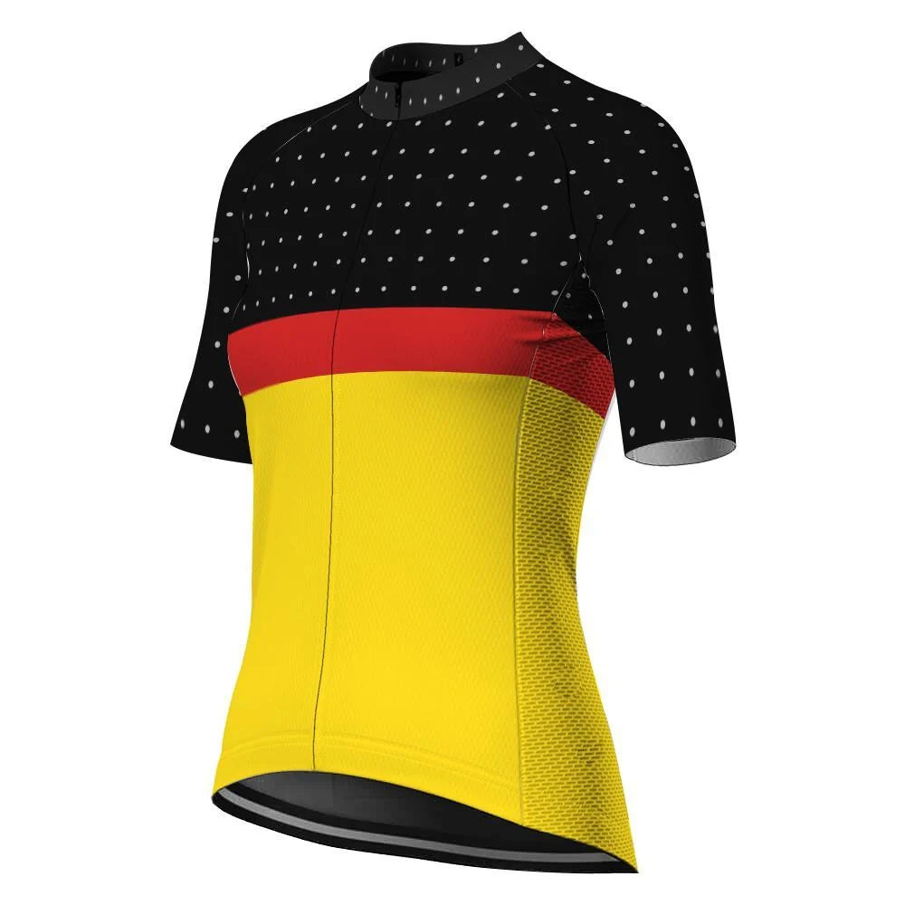 Customized Belgium Women's Cycling Jersey Short Sleeve