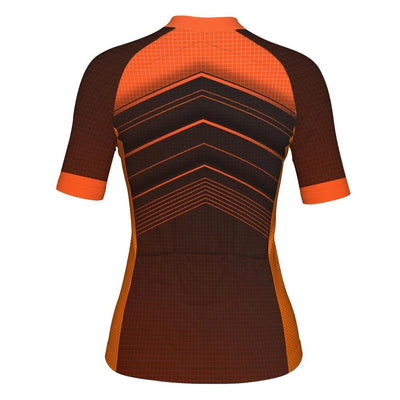 Customized Orange Women's Cycling Jersey Short Sleeve