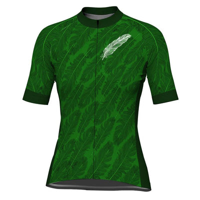 Customized Green Women's Cycling Jersey Short Sleeve