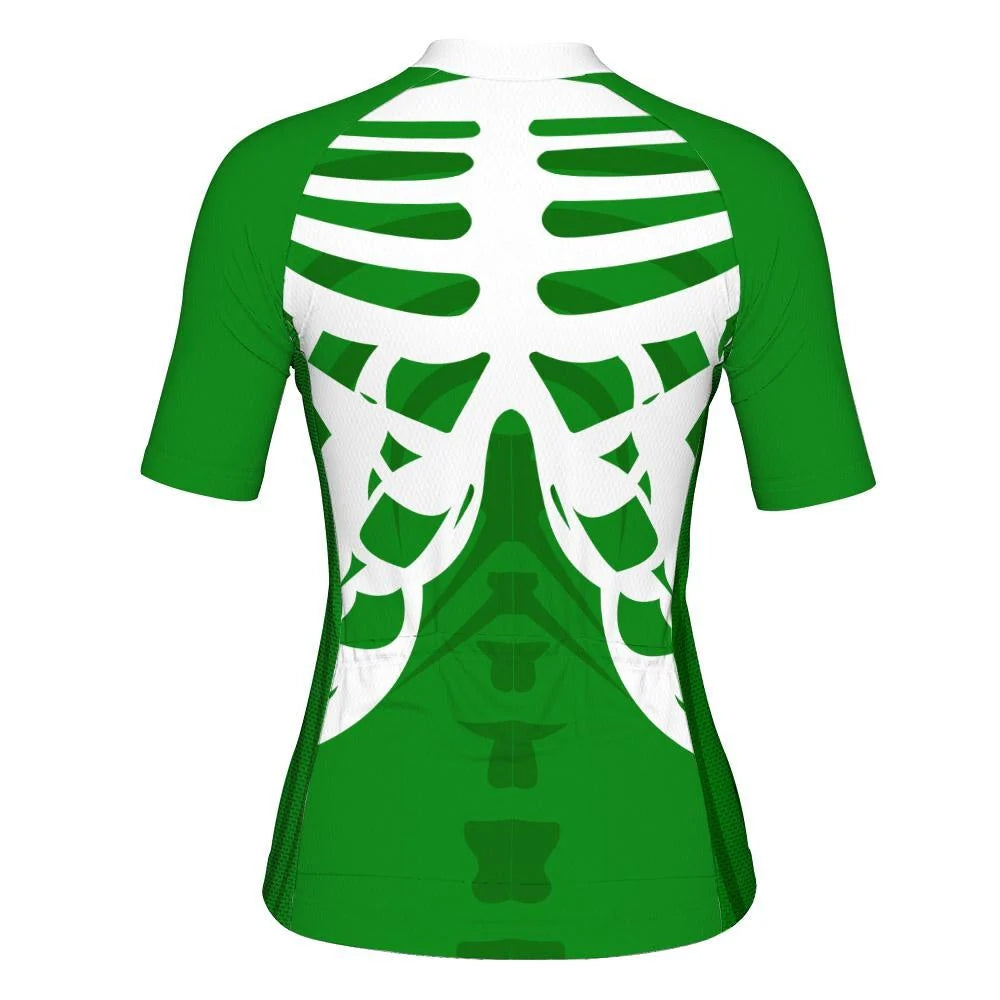 Customized Green Women's Cycling Jersey Short Sleeve