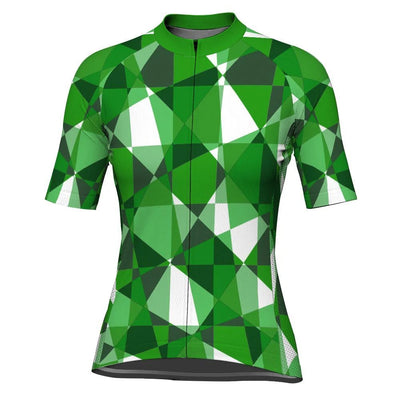 Customized Green Women's Cycling Jersey Short Sleeve