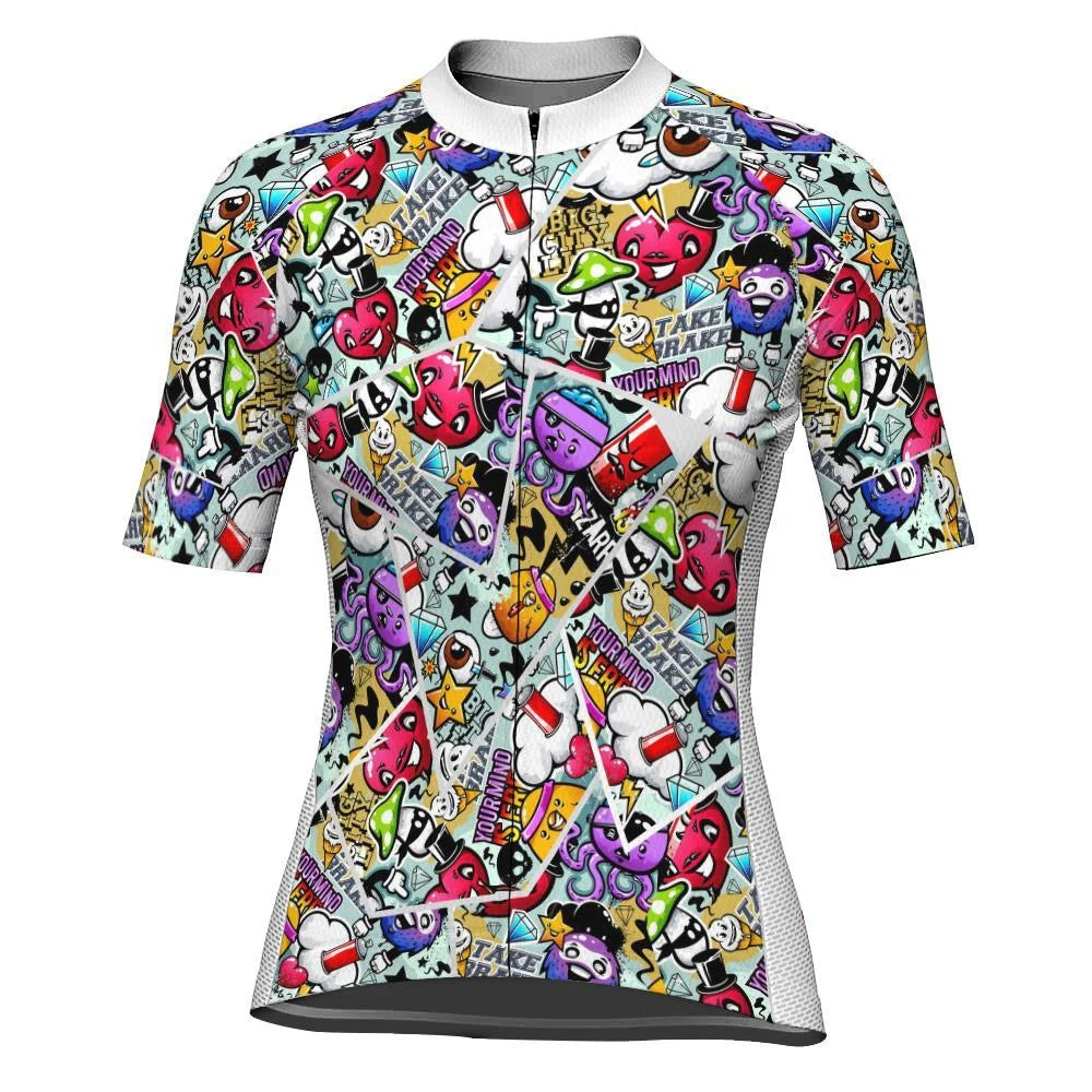 Customized Crazy Women's Cycling Jersey Short Sleeve