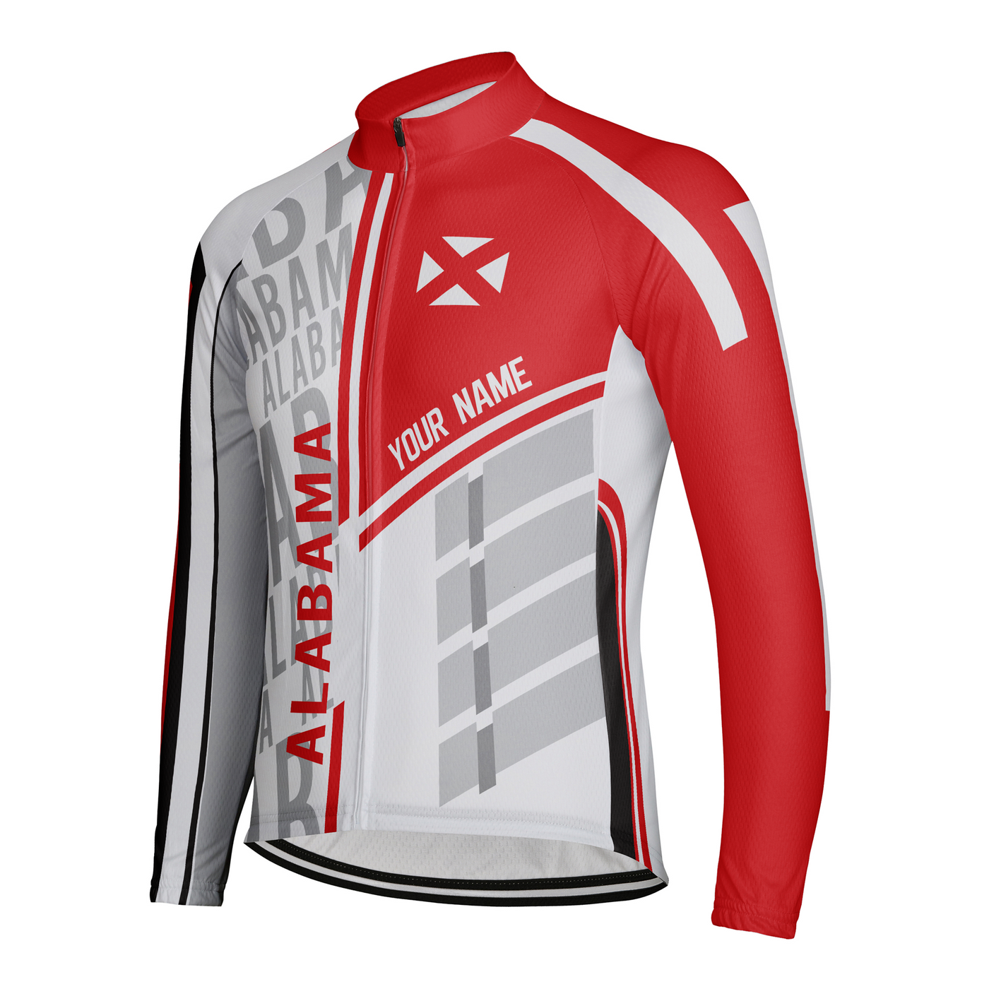 Customized Alabama Winter Thermal Fleece Men's Cycling Jersey Long Sleeve