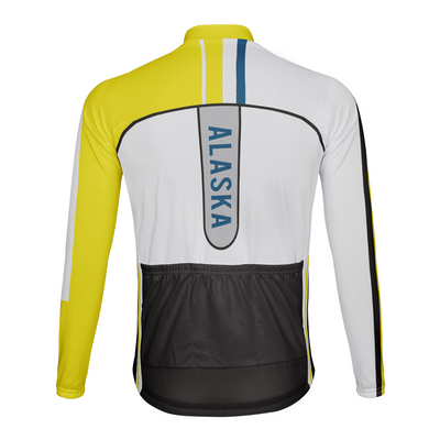 Customized Alaska Winter Thermal Fleece Men's Cycling Jersey Long Sleeve