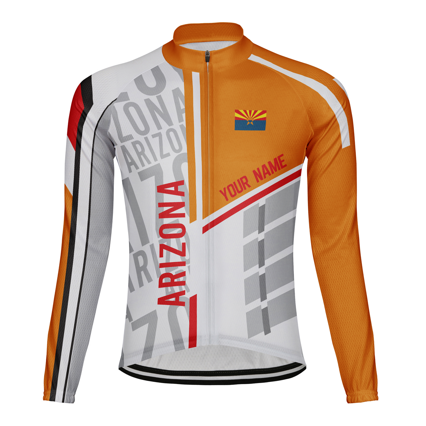 Customized Arizona Winter Thermal Fleece Men's Cycling Jersey Long Sleeve