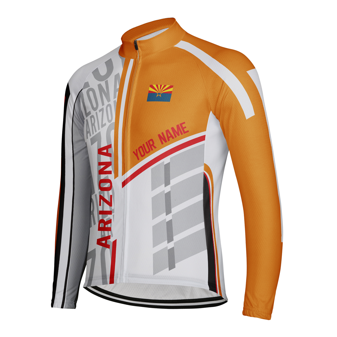 Customized Arizona Winter Thermal Fleece Men's Cycling Jersey Long Sleeve