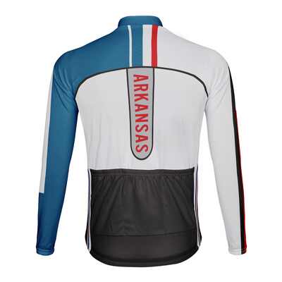 Customized Arkansas Winter Thermal Fleece Men's Cycling Jersey Long Sleeve