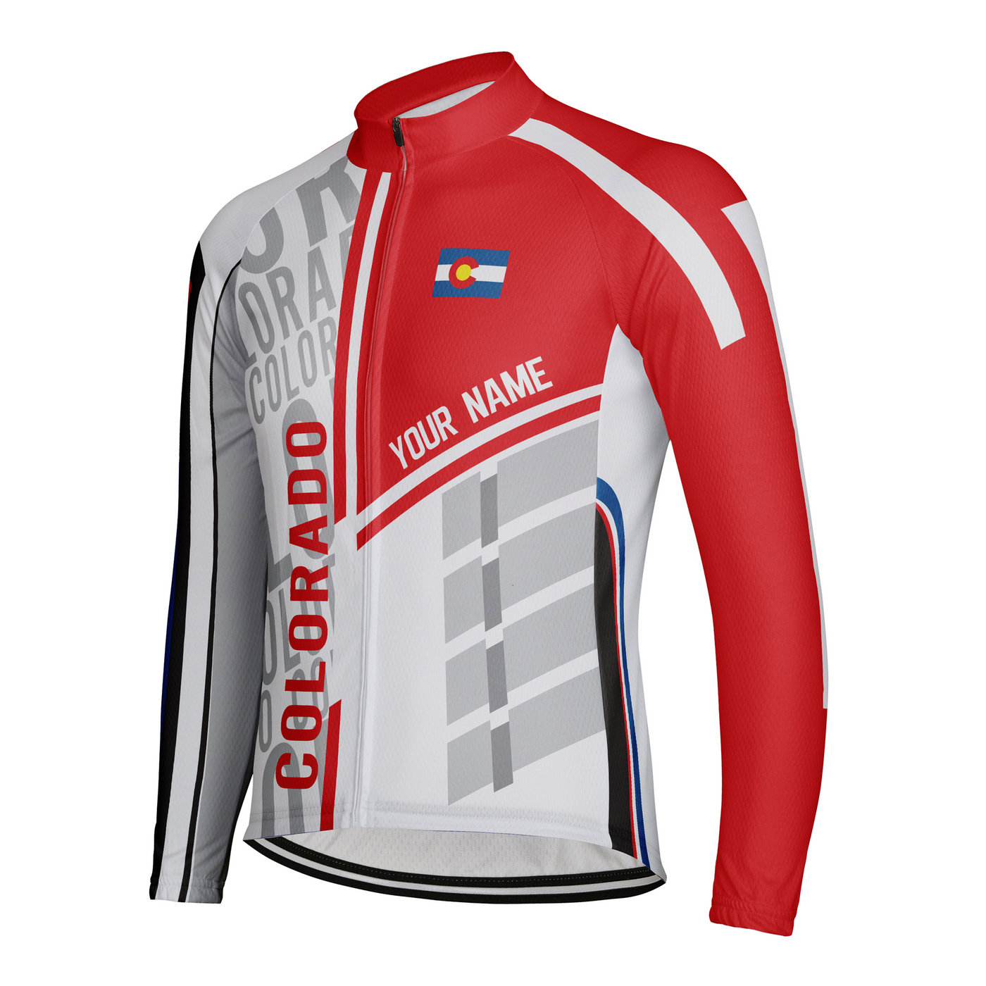Customized Colorado Winter Thermal Fleece Men's Cycling Jersey Long Sleeve