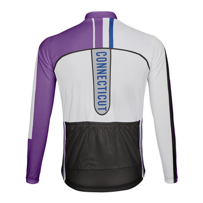 Customized Connecticut Winter Thermal Fleece Men's Cycling Jersey Long Sleeve