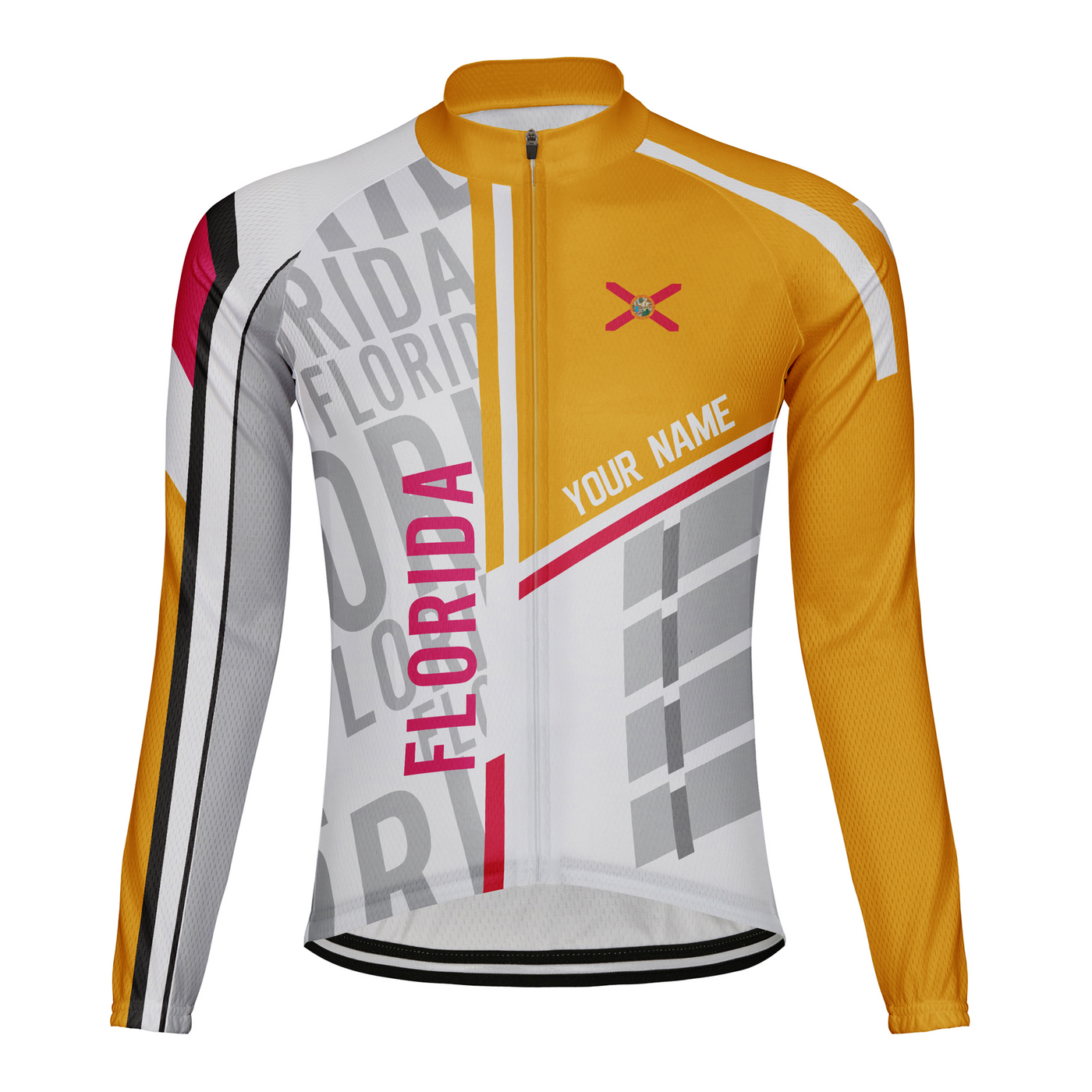 Customized Florida Winter Thermal Fleece Men's Cycling Jersey Long Sleeve