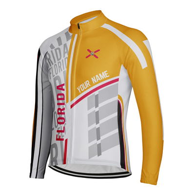 Customized Florida Winter Thermal Fleece Men's Cycling Jersey Long Sleeve