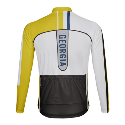 Customized Georgia Winter Thermal Fleece Men's Cycling Jersey Long Sleeve