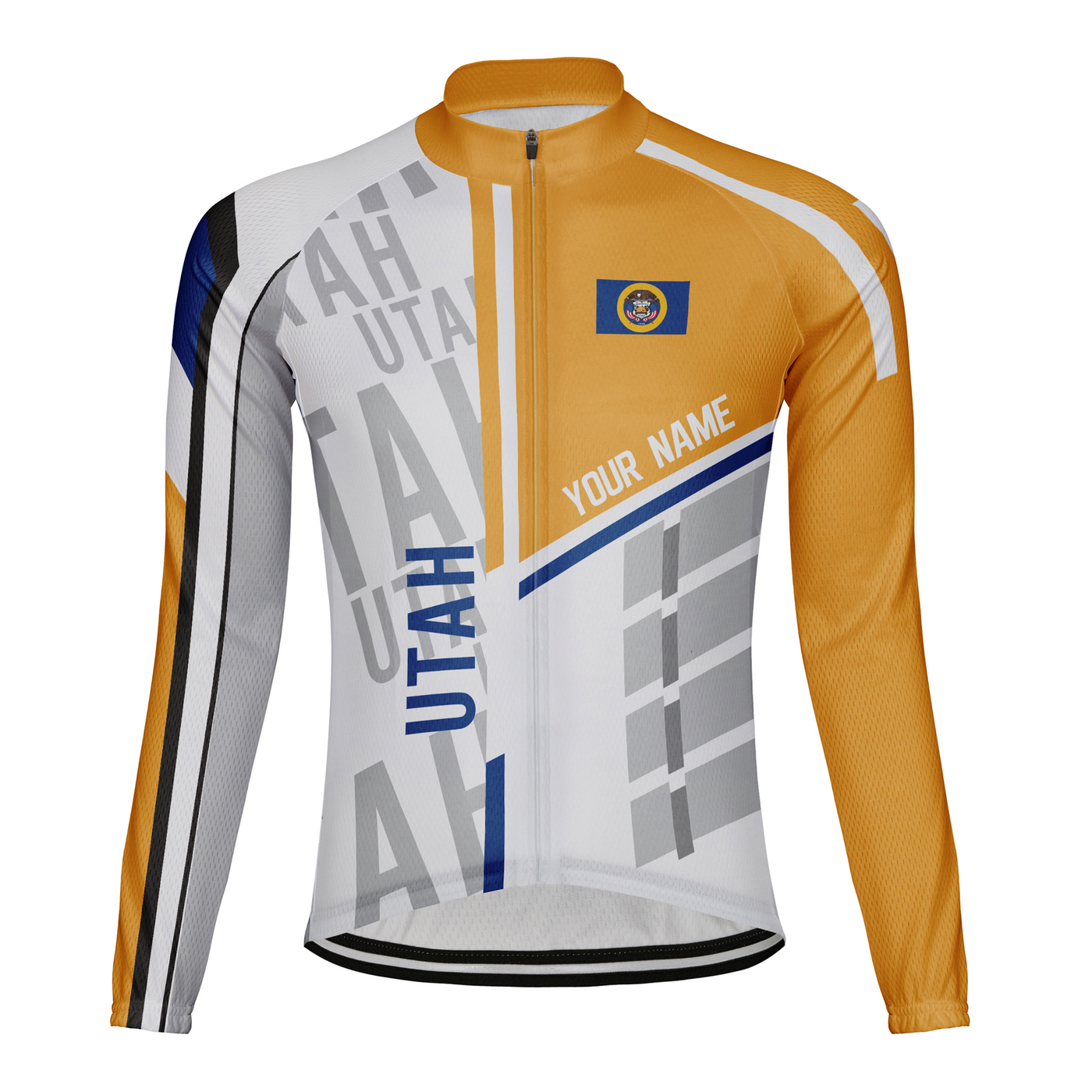 Custom Utah Winter Thermal Fleece Men's Cycling Jersey Long Sleeve