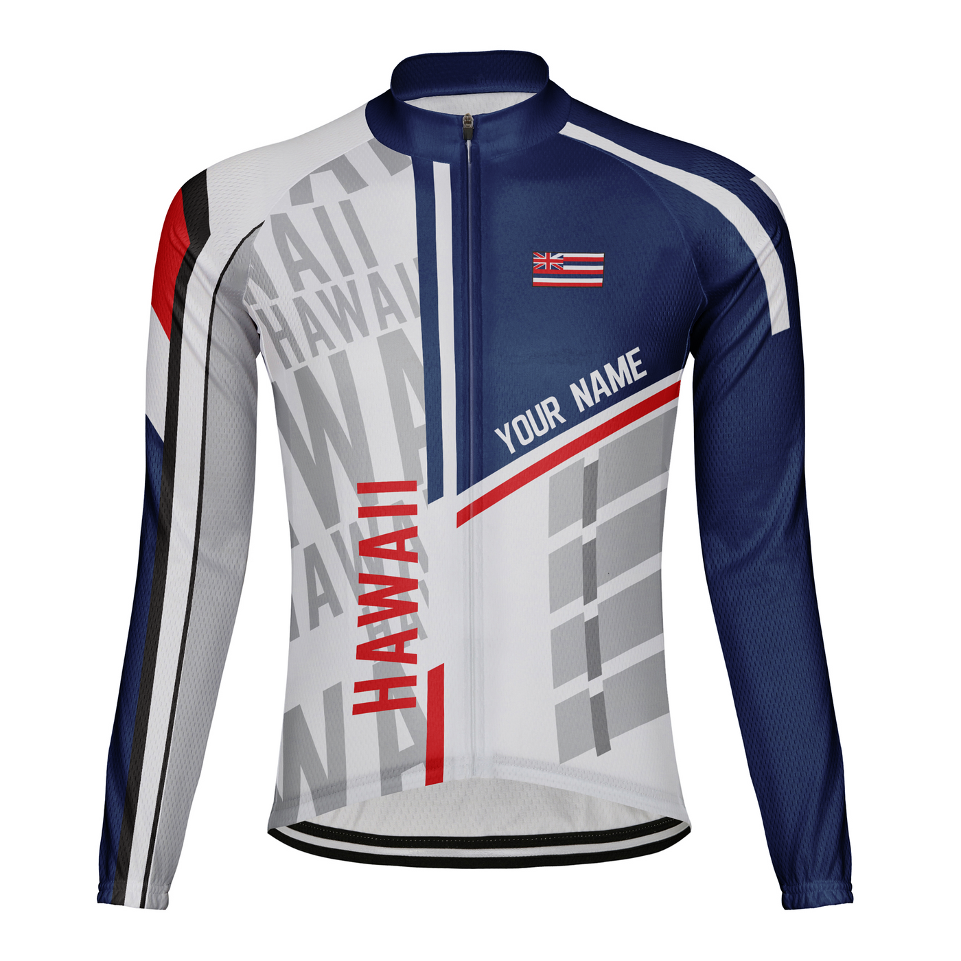 Custom Hawaii Winter Thermal Fleece Men's Cycling Jersey Long Sleeve