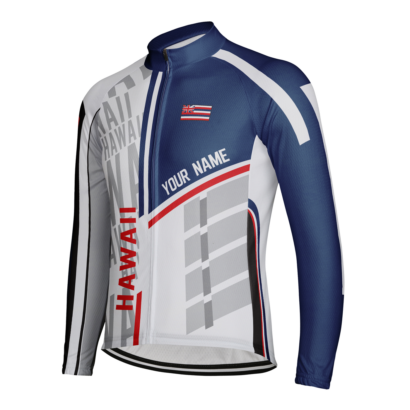Custom Hawaii Winter Thermal Fleece Men's Cycling Jersey Long Sleeve