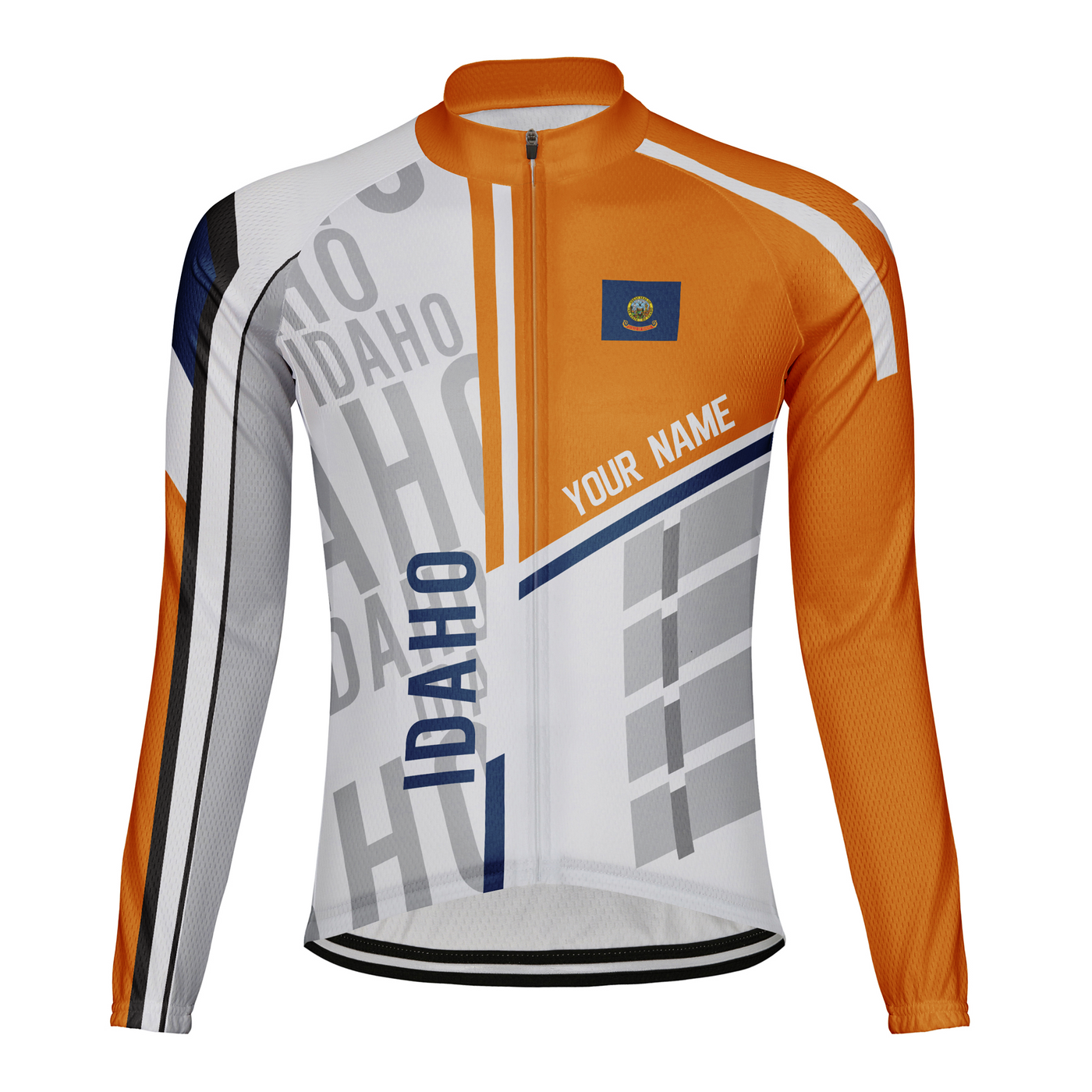 Custom Idaho Winter Thermal Fleece Men's Cycling Jersey Long Sleeve