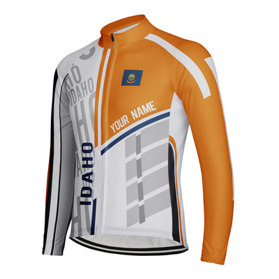 Custom Idaho Winter Thermal Fleece Men's Cycling Jersey Long Sleeve