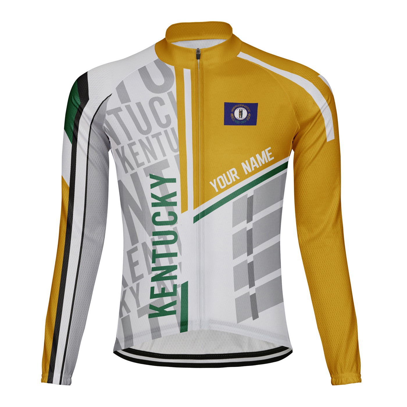 Custom Kentucky Winter Thermal Fleece Men's Cycling Jersey Long Sleeve