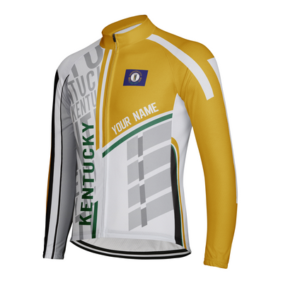 Custom Kentucky Winter Thermal Fleece Men's Cycling Jersey Long Sleeve