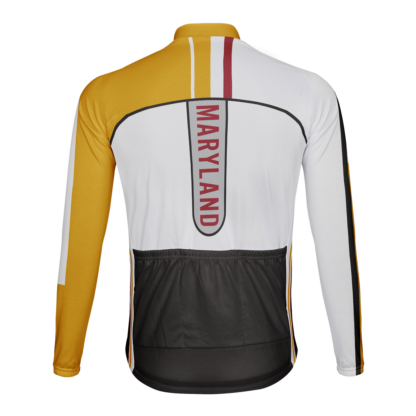 Personalize Maryland Winter Thermal Fleece Men's Cycling Jersey Long Sleeve