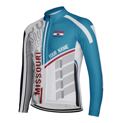 Personalized Missouri Winter Thermal Fleece Men's Cycling Jersey Long Sleeve