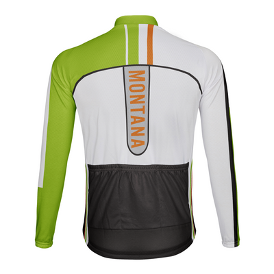 Personalized Montana Winter Thermal Fleece Men's Cycling Jersey Long Sleeve