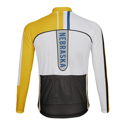 Personalized Nebraska Winter Thermal Fleece Men's Cycling Jersey Long Sleeve