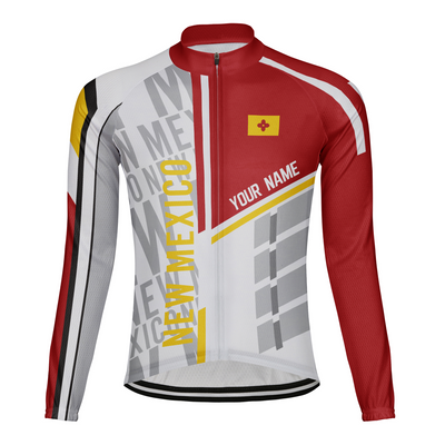 Customize New Mexico Winter Thermal Fleece Men's Cycling Jersey Long Sleeve