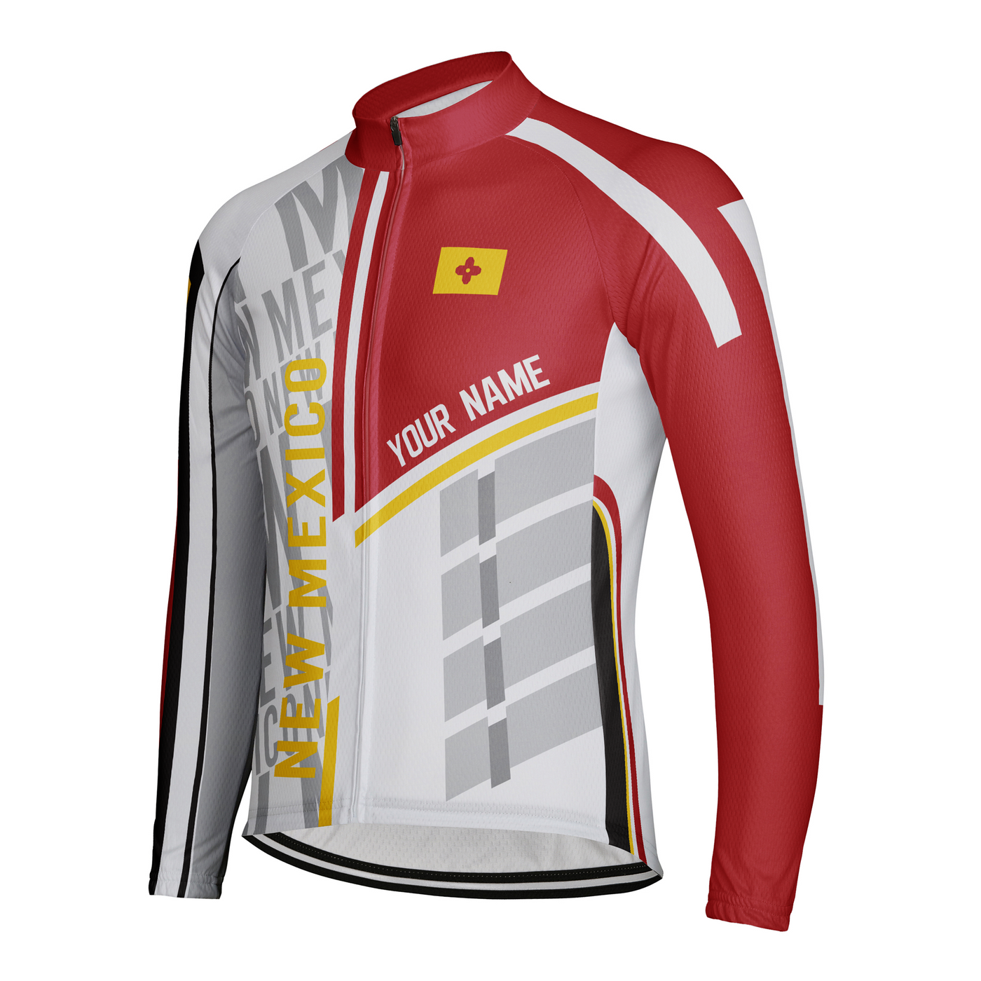 Customize New Mexico Winter Thermal Fleece Men's Cycling Jersey Long Sleeve