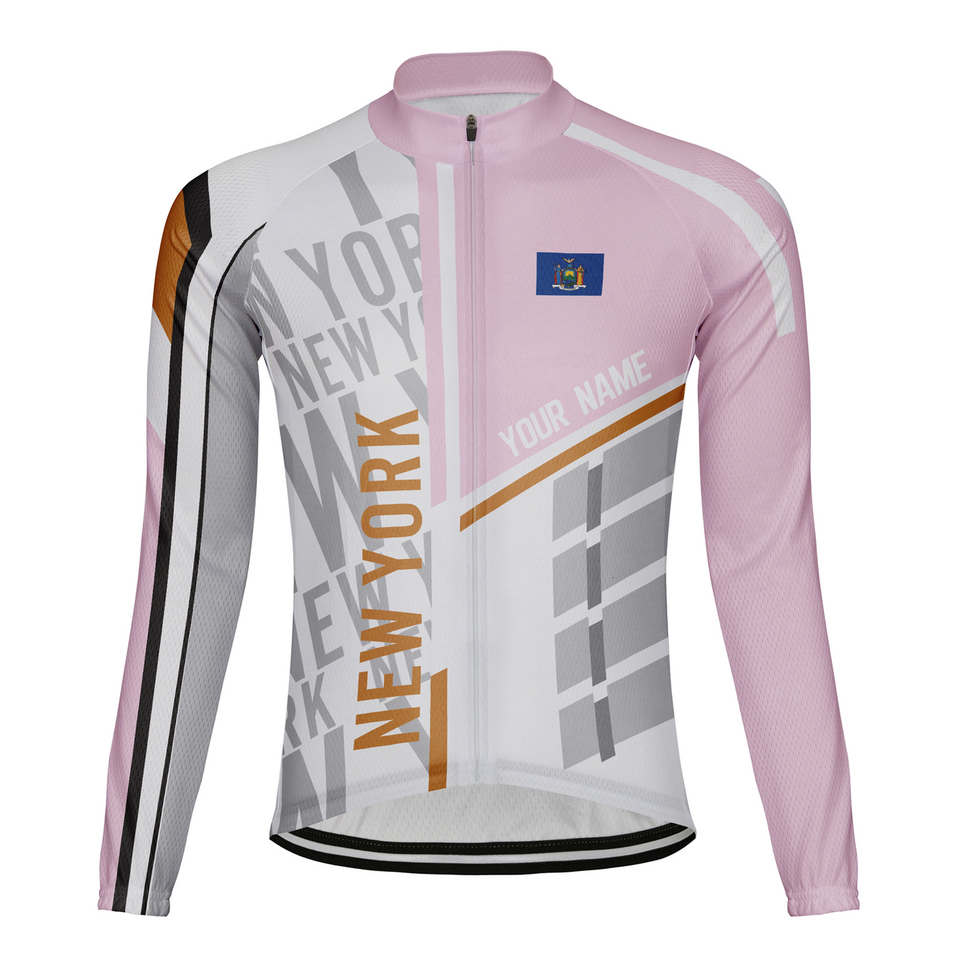 Customize New York Winter Thermal Fleece Men's Cycling Jersey Long Sleeve
