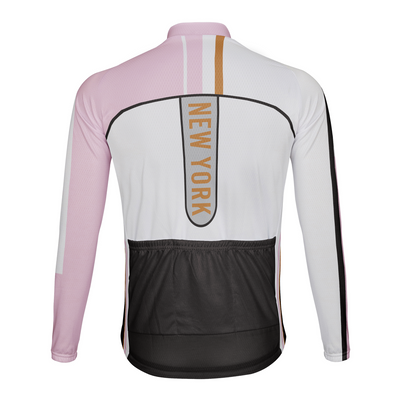 Customize New York Winter Thermal Fleece Men's Cycling Jersey Long Sleeve
